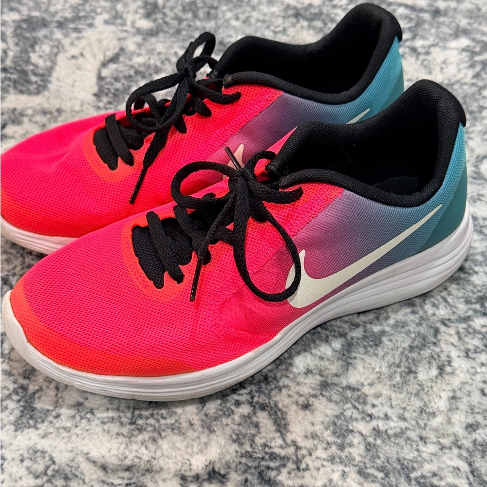 Nike Youth Revolution 3 Sneakers - Pink/Purple/Blue - Size 4.5Y
